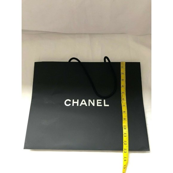 CHANEL Camellia Paper Shopping Bag Black 13" x 17" x 6" - Picture 9 of 10